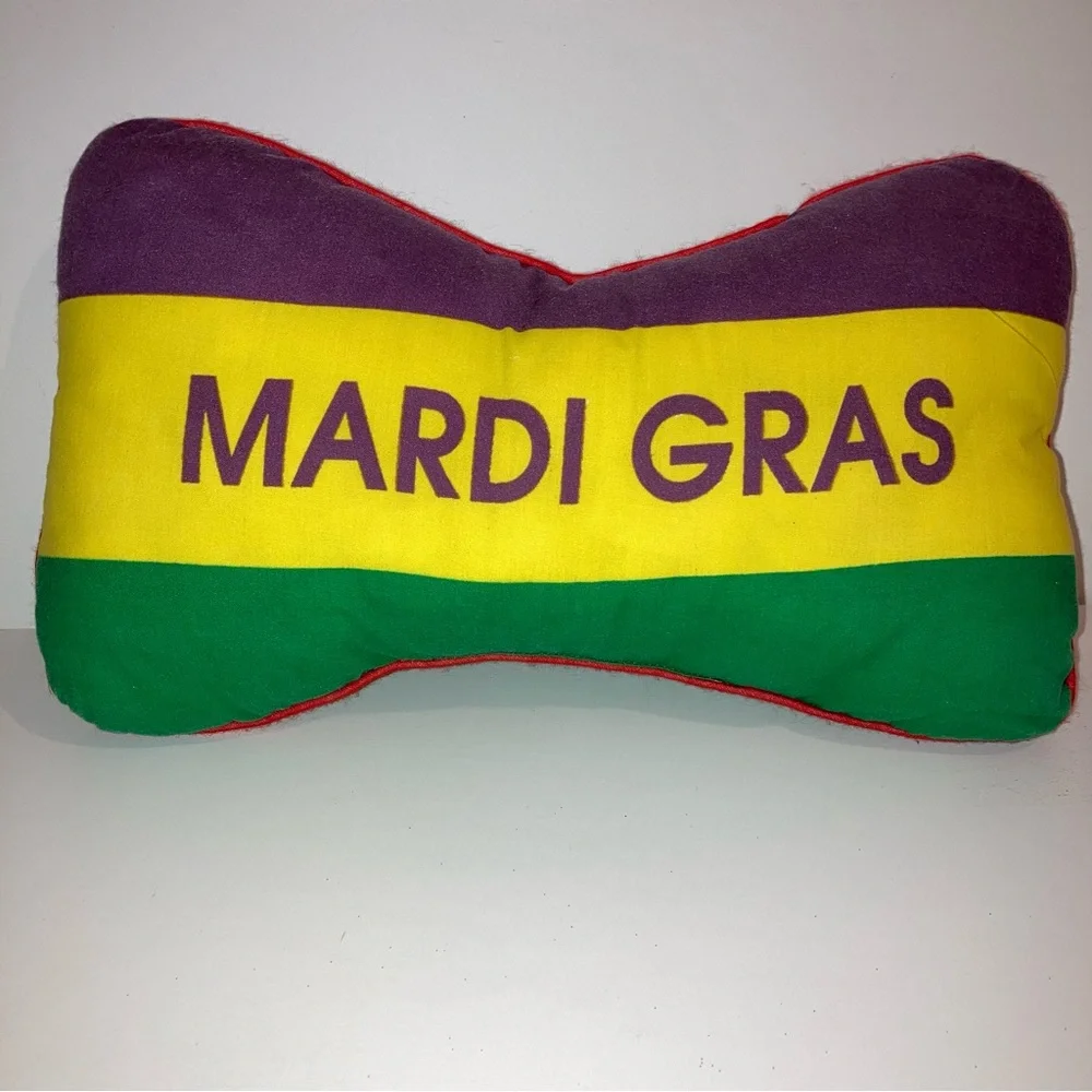 RARE Mardi Gras Pillow New Orleans Limited Edition Purple Green Gold Home Decor